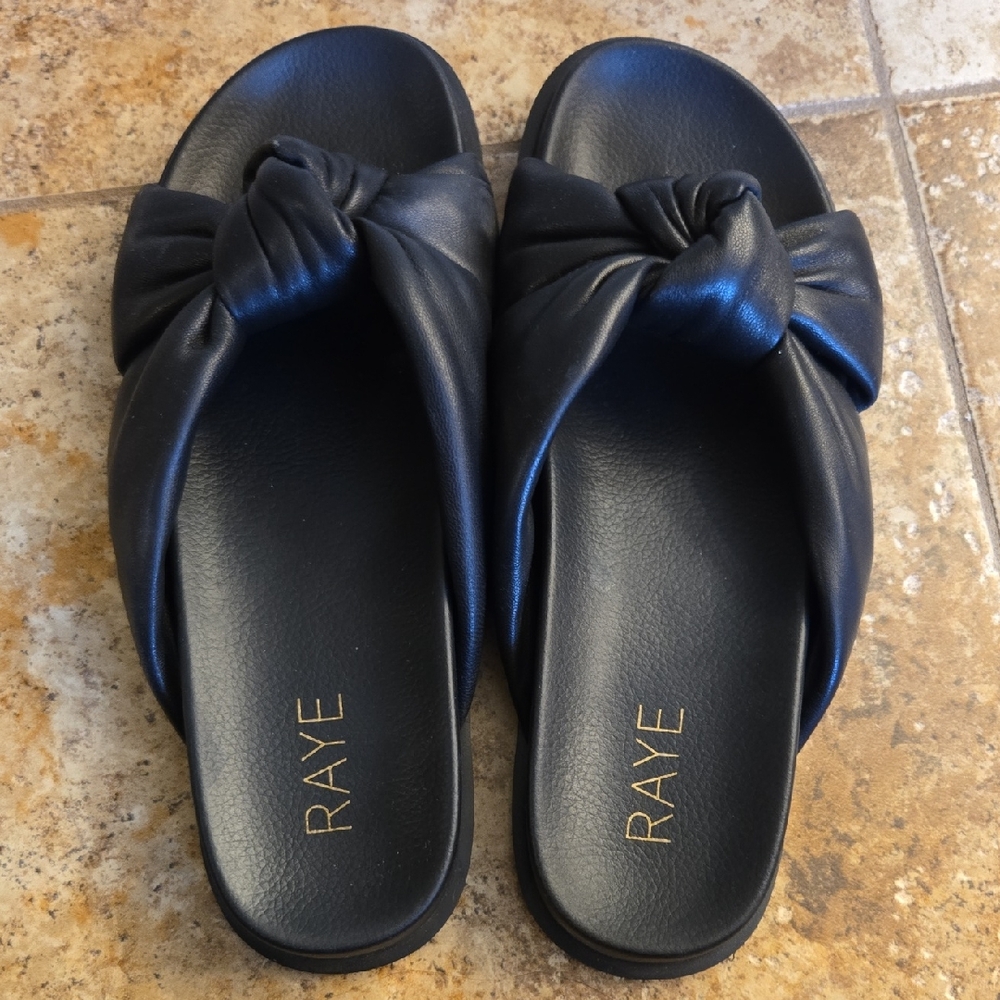 RAYE Black Bow Detail Sandals